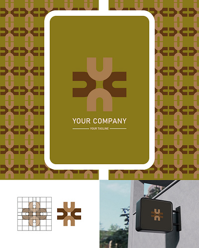 Mockup branding company graphic design logo mockup monogram