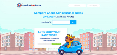 Auto Insurance Landing Page Design 3d branding graphic design logo motion graphics ui