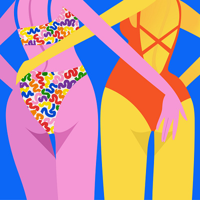Summer is around the corner! bikini branding design digital illustration editorial illustration fashion flat illustration freelance illustrator graphic design illustration illustrator packagingdesign summer vector illustration