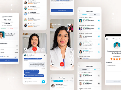 Doctor Appointment Booking App - Virtual Visit animation branding doctor app doctor appointment booking app health app healthcare healthcare app medical medical app medicine app mobile app online appointment online chat patient app product design product designer video chat video visit virtual visit web app