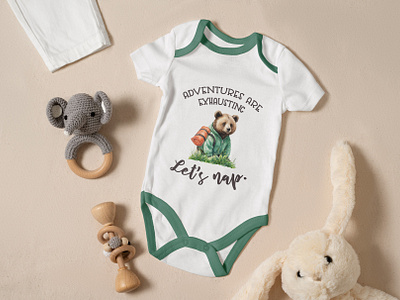 Naptime Necessities Onesie Concept bear camping woodland