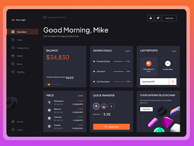 Crypto Dashboard Design blockchain crypto cryptocurrency cryptocurrency prices cryptodashbord dashborddasign design figma financial analytics investment analysis market trends ui uidesign uiux ux