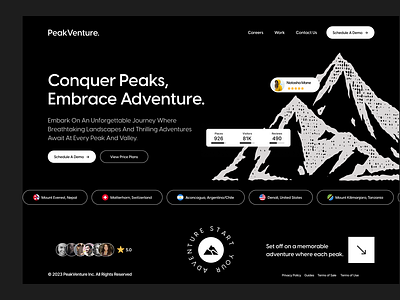 Travel Animated Landing Page animation animation travel dark mode motion graphics mountains travel ui