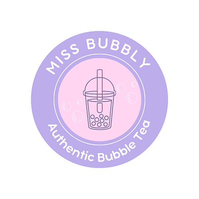 Bubble Tea Cafe Logo branding graphic design