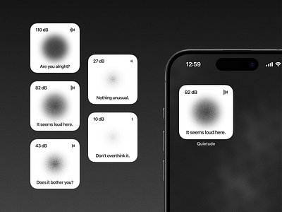 Noise Level Meter iOS Widget clean design ios minimalistic monochrome noise level ui widget