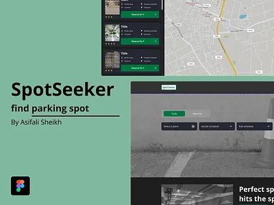 SpotSeeker - find parking spot website figma find minimalist parking parking spot simple ticket ui uiux website