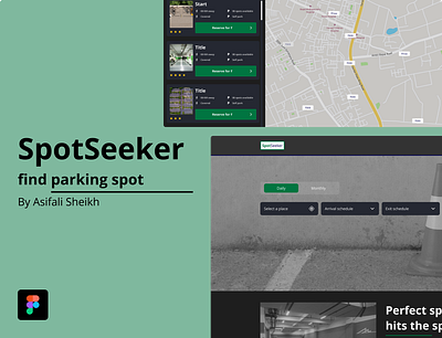 SpotSeeker - find parking spot website figma find minimalist parking parking spot simple ticket ui uiux website