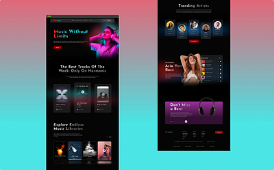 Harmonic - Music Streaming Platform branding design logo ui ux