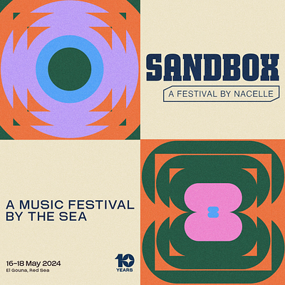 sandbox festival poster animation animation colors festival graphic design logo animation loop motion design motion graphics trippy