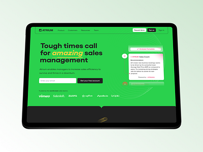 Atrium - Landing Page ai app branding design landing new sales ui ux