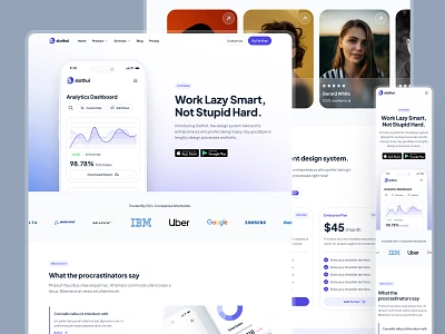 slothUI - World's Laziest Design System - Landing Page #2 UIUX clean gradient homepage design landing page landing page design lazy minimal purple responsive responsive landing page responsive web design saas web design saas website sloth slothui soft ui design web design website website design