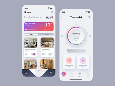 Smart Home App appdesign interiordesign mobileapp smarthome ui uikits