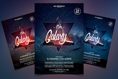Over Galaxy Event PSD Flyer clean flyer club flyer dj flyers event flyer party dj flyer party flyer psd event flyers psd flyer