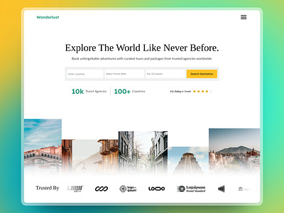 Wanderlust | Travel Companion Concept Design 3d blender3d branding design graphic design illustration logo ui uiux web design