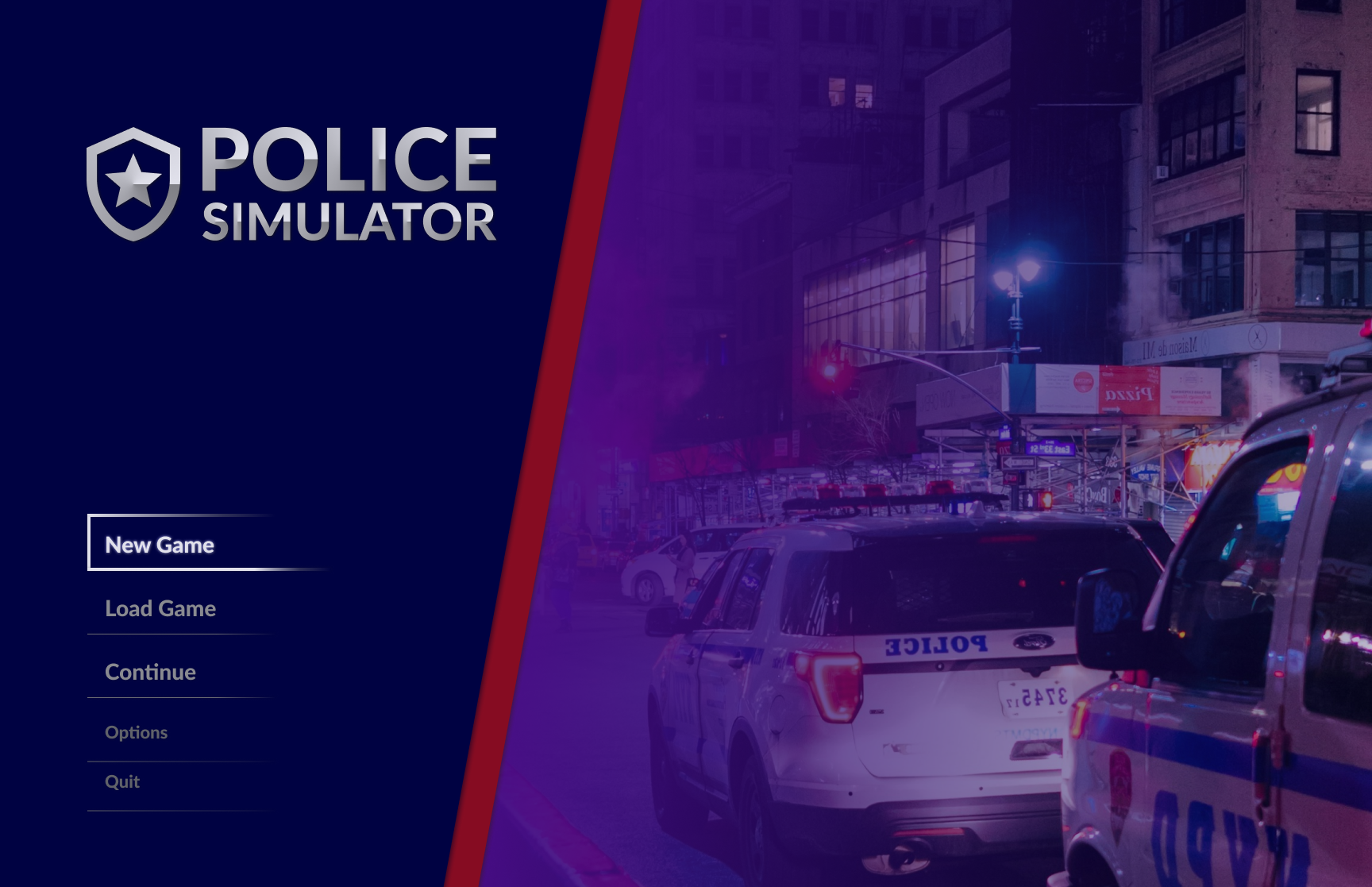 Police simulator - menu design figma game design game interface game menu