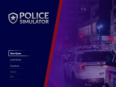 Police simulator - menu design figma game design game interface game menu