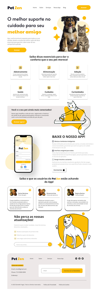 Pets Landing Page animal app branding design development dog cat figma landing page marketing minimalistic pet pets app uiux web app website