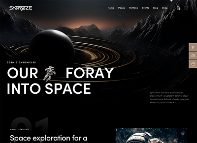 Stargaze - Space, Astronomy and Observatory WordPress Theme blog design illustration ui web design webdesign wordpress wordpress design wordpress theme wordpress themes