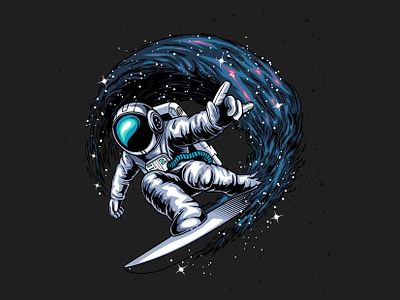 the space surfer astronaut cosmonaut graphic design space surfer