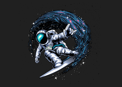 the space surfer astronaut cosmonaut graphic design space surfer