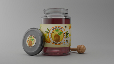 Honey Bottle 3d Model 3d 3d bottle 3d modelling blender cycle render graphic design honey bottle logo