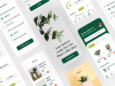 La Plante - Plant Monitoring & Shop App app design e commerce green minimalist mobile app mobile app design mobile ui monitoring orange plant plant app plant monitoring plant shop shop simple track app ui design weather