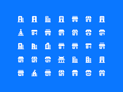 Building Icons - Lookscout Design System building clean design icon icon set layout lookscout solid ui user interface ux vector