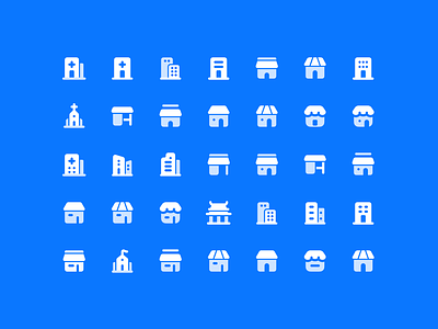 Building Icons - Lookscout Design System building clean design icon icon set layout lookscout solid ui user interface ux vector