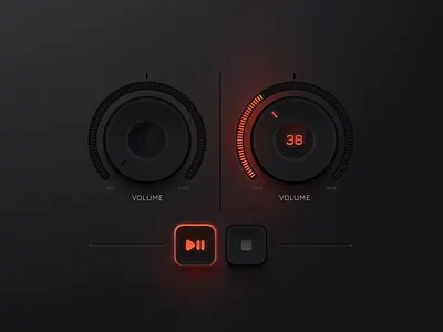 Pump Up The Volume controle dj interface music play product design stop ui ui design volume