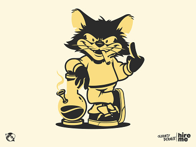 Its go time! bong cat character design graphics illustration middle finger t shirt design tee design vector design