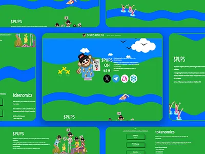 PUPS ON ETH Meme Token Landing Page bitcoin btc crypto landing page crypto landing page design crypto website crypto website design ethereum meme meme coin meme token website memecoin memecoin landing page memecoin website memecoin website design pepe pepe landing page token website token website design
