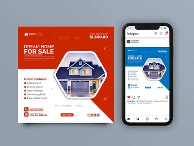 Real Estate Social Media Banner Design architecture banner branding creative design designer dream home flyer graphic design logo marketing modern home poster professional promotion property sale real estate social media banner social media post trendy