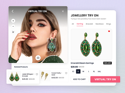 Magento Jewellery Try On 3d model ar ar technology augmented reality bracelet virtual try design webkul earrings virtual try feature jewellery shopping experience jewellery try on magento addon shopping experience try on design try on ui ui ux virtually try on webkul webkul design webkul product