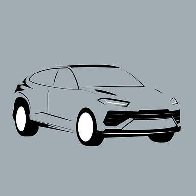Urus Lamborghini line art | Illustrator car car line art graphic design illustrator line art race car urus lamborghini