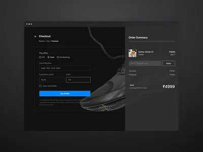 Day #2 of 30: Checkout page of a shoe brand's website #DailyUI checkout daily ui design payment shoe checkout page shoe store ui ui design