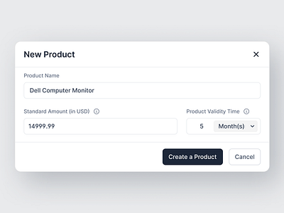 High Ticket Sales Management :: Add Product Modal Design b2b create new product high ticket sales management modal design product management saas ui