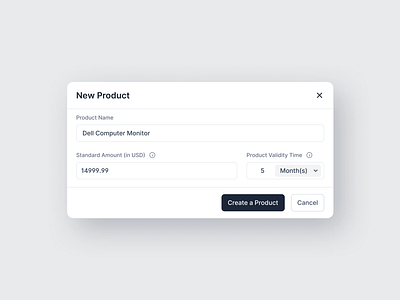 High Ticket Sales Management :: Add Product Modal Design b2b create new product high ticket sales management modal design product management saas ui