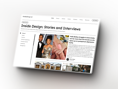 GoddyDesignUI landing page news ui website