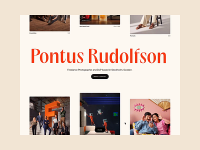 Pontus Rudolfson Portfolio columns gallery infinite scrolling photography portfolio projects typography website