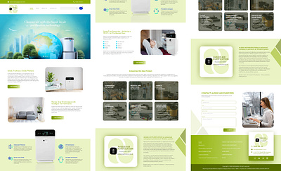 Ui Design of Homepage for a Air Purifier Website air air purifier branding breeze cool design figma fresh graphic design green homepage illustration logo mockup modern photoshop ui vector wireframe