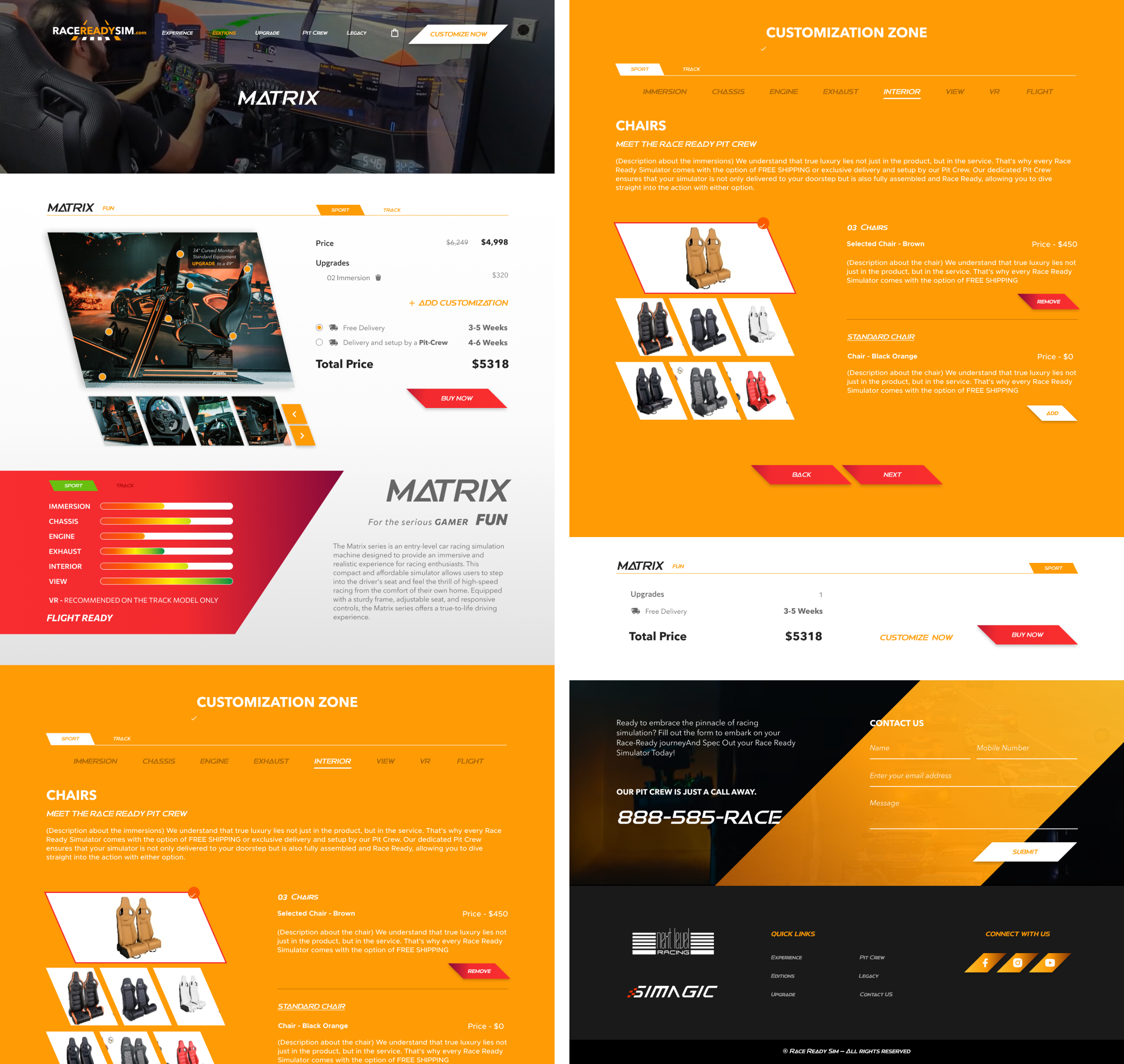 Ui design for product detail page of a Car Simulation website black branding buy customize design ecommerce figma graphic design illustration logo mockup photoshop product race racing shop simulation ui vector yellow