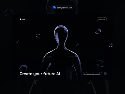 Moai Futuristic AI Website Design 3d animation ai blender design future ai futuristic futuristic ai robot ui ui design website design