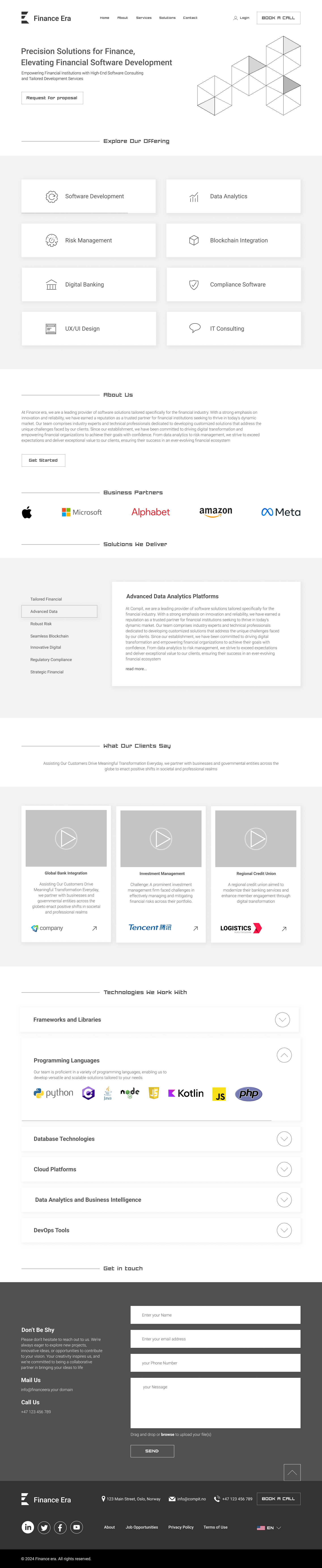 Finance era Financial Software Development website desig animation company website design graphic design motion graphics ui