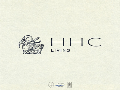 HHC Living Horizontal Logo animal brand design brand identity branding branding design classic clean elegant hand drawn identity design illustration illustrator logo logo design minimal simple sophisticated swan vintage visual identity