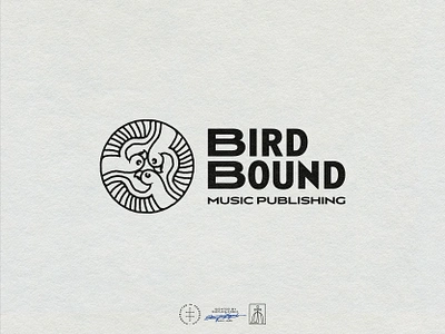 Birdbound Horizontal Logo bird birds brand design brand identity branding branding design circular hand drawn identity design logo logo design minimal minimalist logo modern logo music simple type typography vintage visual identity