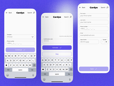 Cardyo | stamp cards app app card design figma stamp style ui