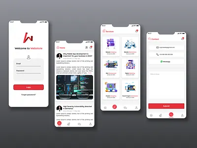 UI/UX of Business App business app company app ui ux ui ux design