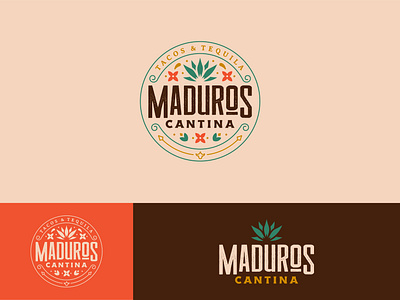 Maduros Cantina agave badge branding cantina design illustration logo mexican restaurant tacos tequila vector