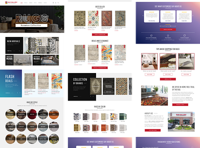 Ui design of Homepage of Rugs selling Ecommerce website branding carpets clean design eommerce figma gallery graphic design illustration logo mockup modern photoshop products rugs sell shop ui vector vibrant