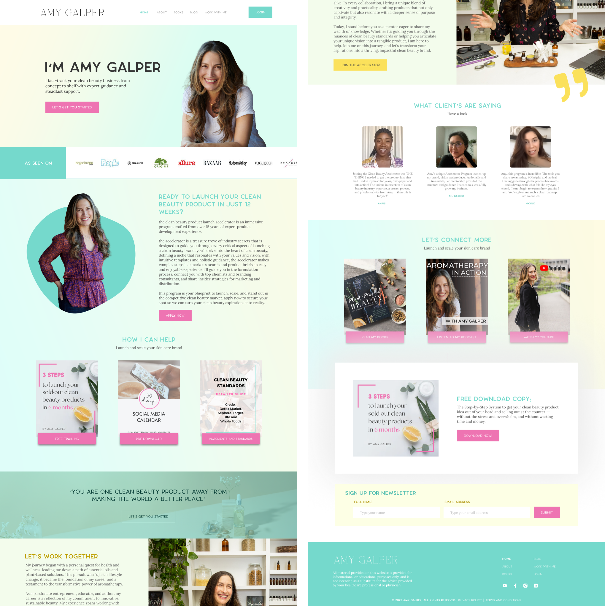 Ui design of a homepage for a Coaching Website about author blue branding coaching design figma graphic design green illustration light logo minimalistic mockup photoshop speaker ui vector warm writer
